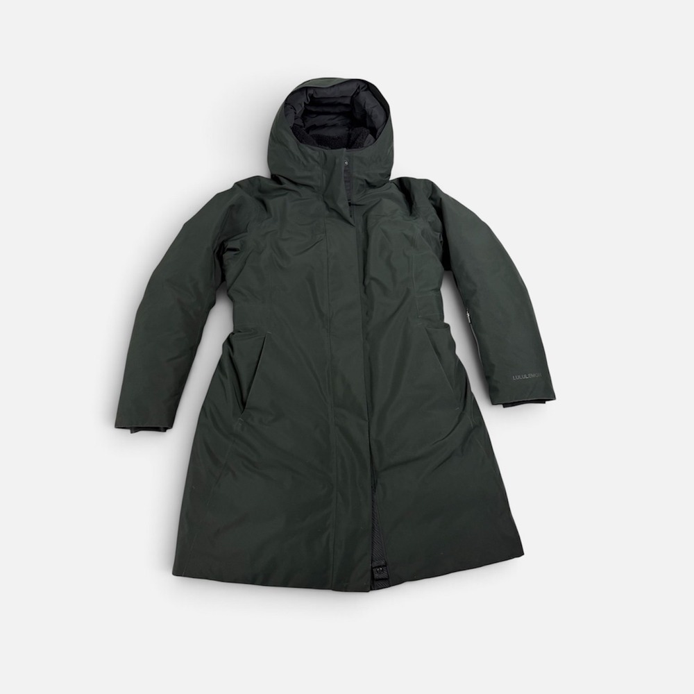 Lululemon Snow Warrior Parka Blackened Pine Black Size 10 Long Down Jacket